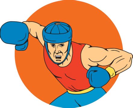Amateur Boxer Punching Circle Drawing Scratched Headgear Handmade Vector, Scratched, Headgear ...