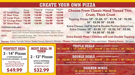 Pizza Unlimited & Fried Chicken menu in Edmonton, Alberta, Canada