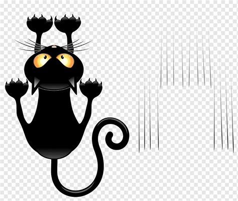 Black cat Cartoon, Black Cat and Scratches, happy Halloween, cat Like Mammal, carnivoran png ...