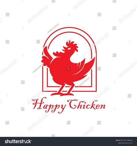 Happy Chicken Logo Silhouette Simple Chicken Stock Vector (Royalty Free ...