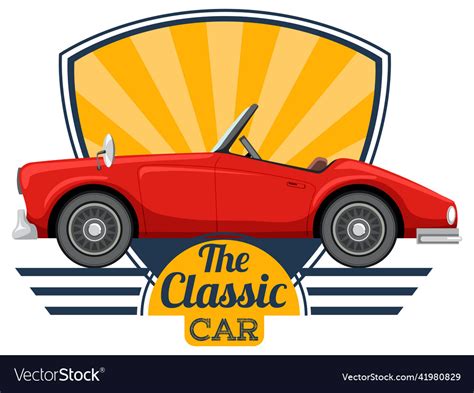 Classic car concept with old side view Royalty Free Vector