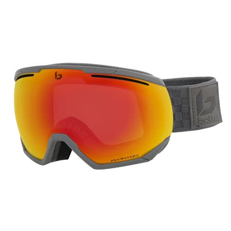 Bolle Northstar Ski Goggle in Matte Grey Squares with Phantom Fire Red