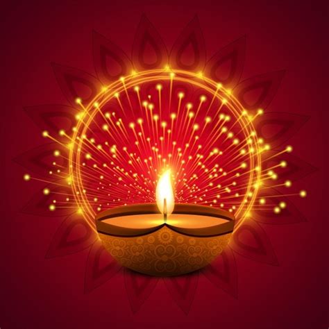 Red background with lights for diwali | Free Vector