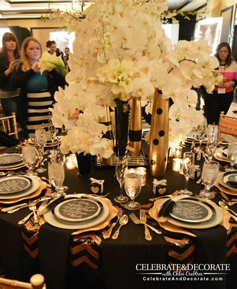 Modern Black And Gold Tablescape - B. Lovely Events