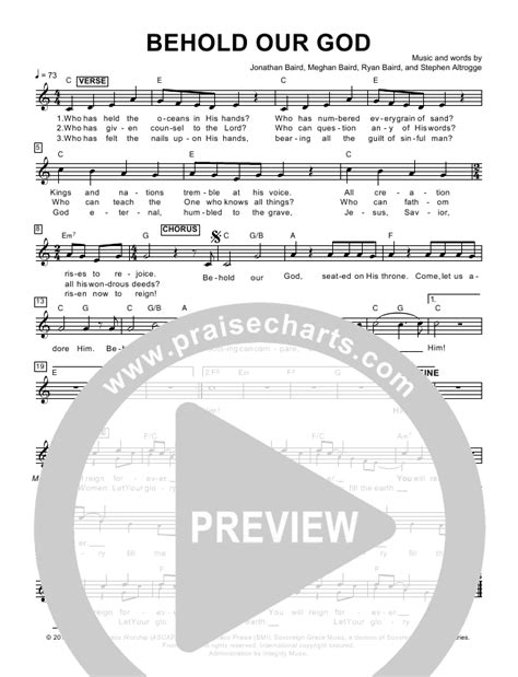 Behold Our God Lead Sheet - Sovereign Grace | PraiseCharts