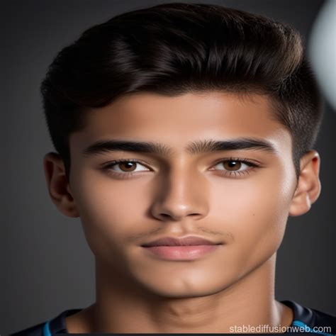 20-Year-Old Peruvian Soccer Player's Realistic Headshot | Stable Diffusion Online