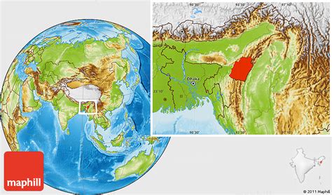 Physical Location Map of Manipur