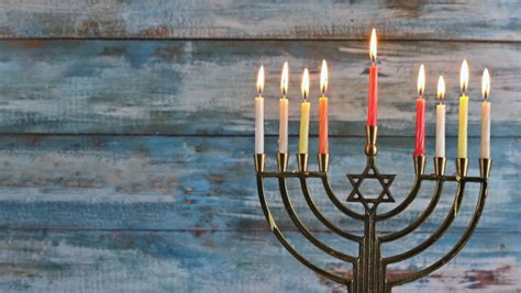 hanukkah candles celebrating menorah all burning Stock Footage Video ...