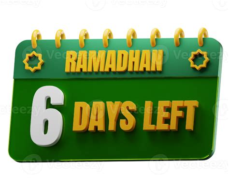 6 Days Left to Ramadan Month. Islamic Decorative Element. Ramadan ...