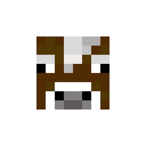 Minecraft cow head pixel art