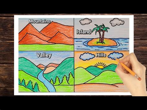 Different Types Of Landforms Drawing Landforms Drawing Easy, 53% OFF