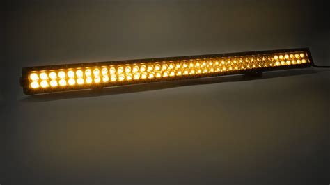 50-INCH STRAIGHT CREE AMBER/WHITE LED LIGHT BAR DUAL ROW | CHROME SERIES