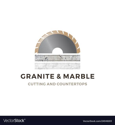 Granite and marble cutting countertop logo Vector Image