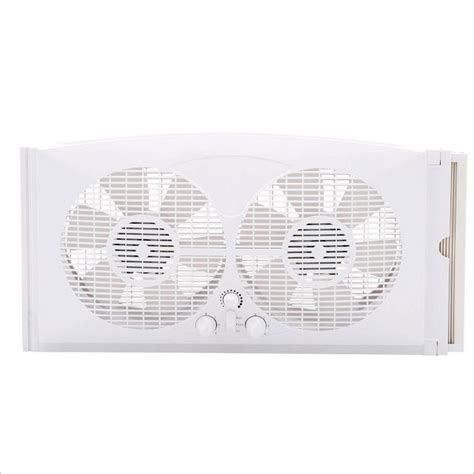 9" Twin Reversible Window Fan w/ Thermostat 3 Speed Dual Motor Air Heat ...