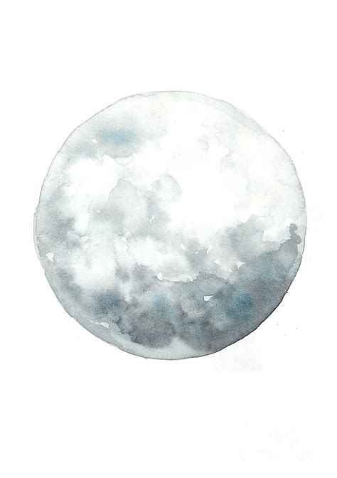 Moon watercolor art print painting Painting by Joanna Szmerdt - Fine ...