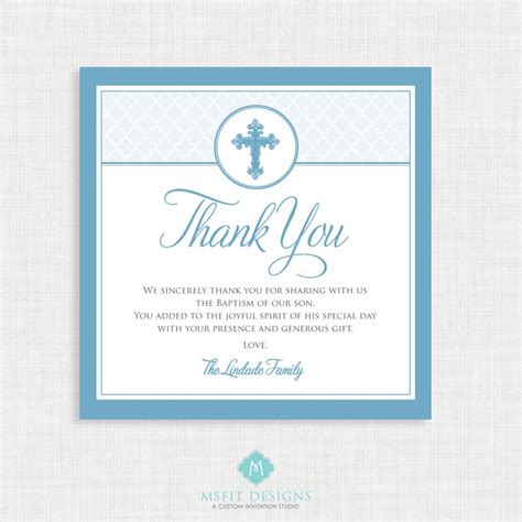 Printable Thank You Card For Baptism - Printable Word Searches