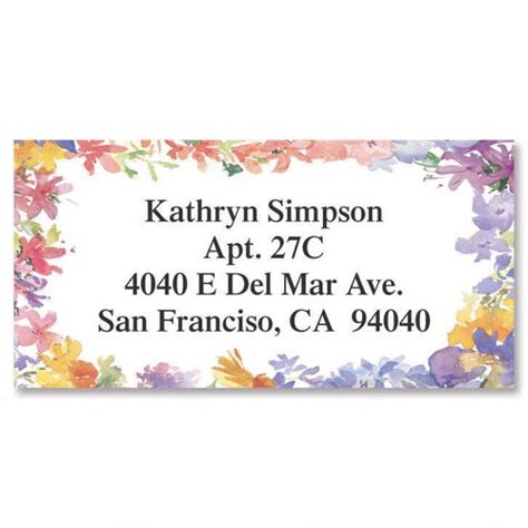 Floral Border Return Address Labels | Colorful Images