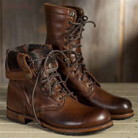 Bota Masculina Loecktty Autumn Winter Men Boots Vintage Style Men Shoes Casual Fashion High Cut ...