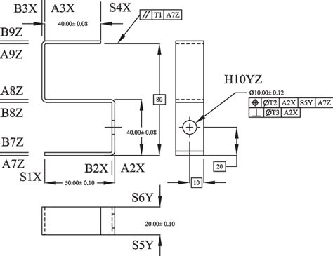 Engineering drawing of the example part. | Download Scientific Diagram