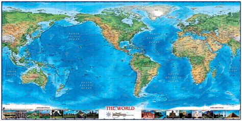 Americas Centered World Physical Wall Map Mercator By - vrogue.co