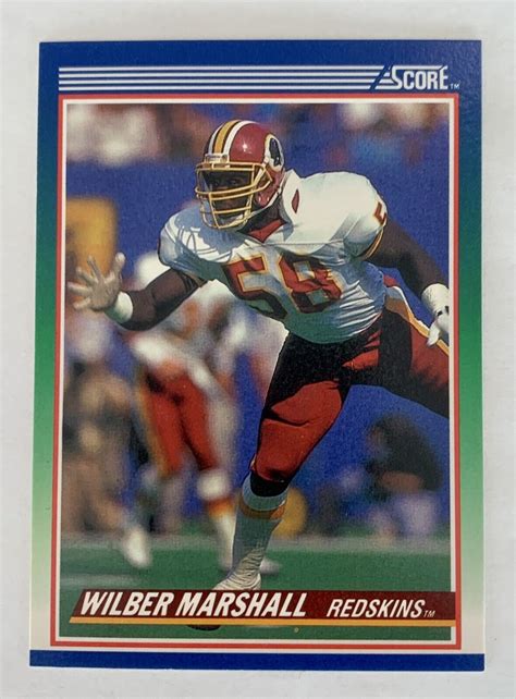 1990 Score Football #71 Wilber Marshall - Washington Redskins | eBay