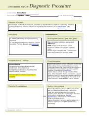 ATI diagnostic Sputum Culture.pdf - ACTIVE LEARNING TEMPLATE: STUDENT NAME Diagnostic Procedure ...