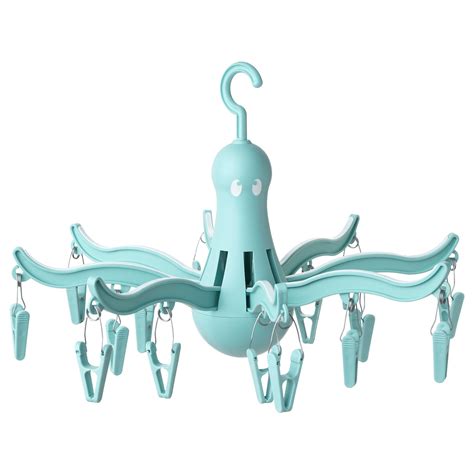 PRESSA hanging dryer with 16 clothes clips, turquoise - IKEA