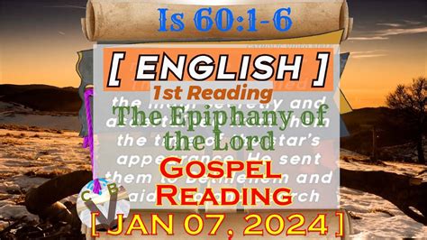 Sunday Gospel Reading/ 1ST READING ~ ENGLISH ~ ll SUNDAY [ 01-07-24 ] / Is 60# 1-6 - YouTube