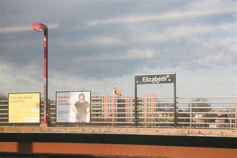 Elizabeth Train Station in a Winter Day. Editorial Stock Image - Image of departure, track ...