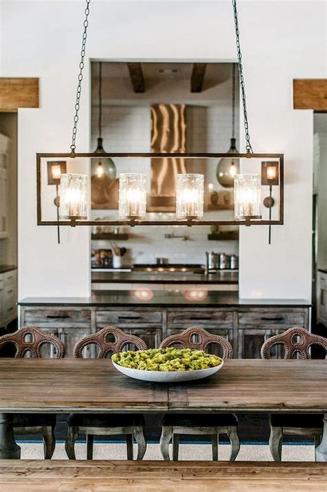 20+ Amazing Rustic Dining Room Lighting Ideas - SWEETYHOMEE