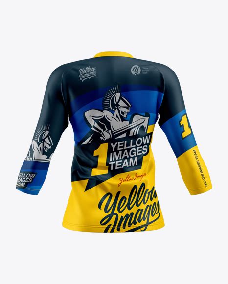 Women's Trail Jersey 3/4 Sleeve on Yellow Images Object Mockups