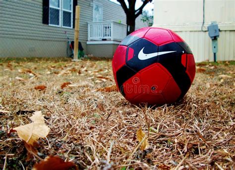 Red Nike Soccer Ball Size 3 Editorial Stock Photo - Image of team ...