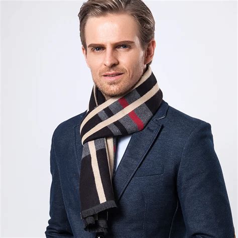 2018 Winter Male Scarf Plaid Scarf Men Wool Scarf Pashmina Cashmere ...