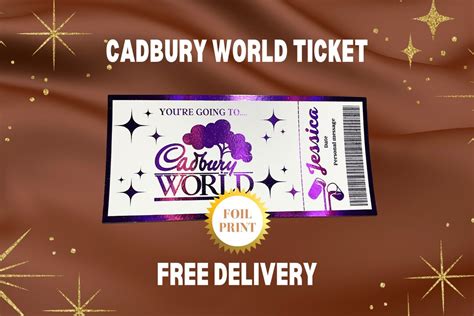 Cadbury World Ticket Chocolate Factory Printed Tickets Family ...