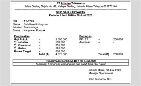 Format Slip Gaji Direkturexcel Membuat Slip Gaji Karyawan Menggunakan ...