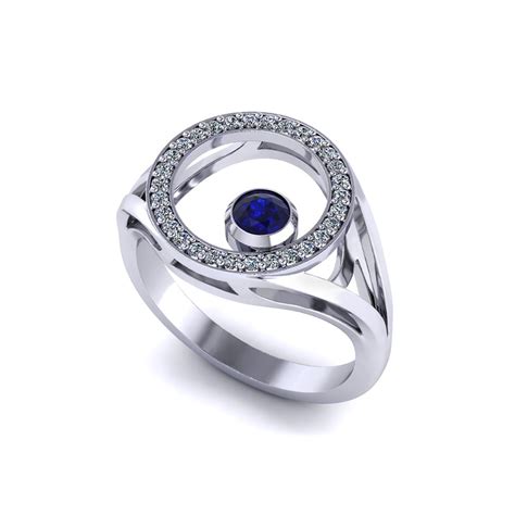 Diamond Circle Sapphire Ring | Jewelry Designs