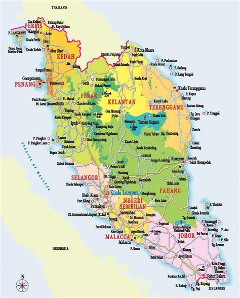 West malaysia map - Map of west malaysia (South-Eastern Asia - Asia)