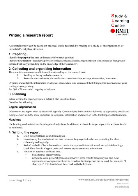 Analytical Essay: Research report format example