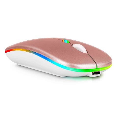 2.4GHz & Bluetooth Mouse, Rechargeable Wireless LED Mouse for Apple ...