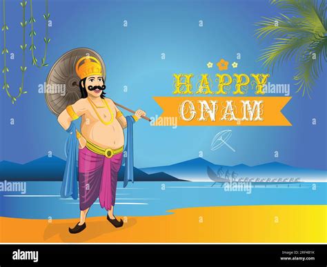 Happy Onam Wishes, Mahabali Vector drawing, Maveli vector illustration, Onam Greetings Stock ...