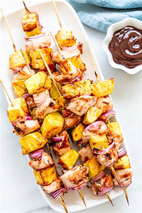 Hawaiian Chicken BBQ Kabobs - The Toasted Pine Nut