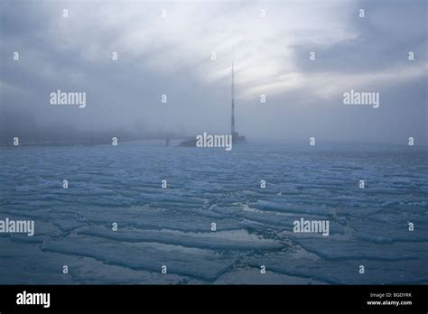 Lake Balaton at Siofok, Hungary, frozen in the winter Stock Photo - Alamy