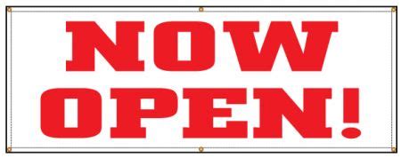 Buy our "Now Open!" banner from Signs World Wide