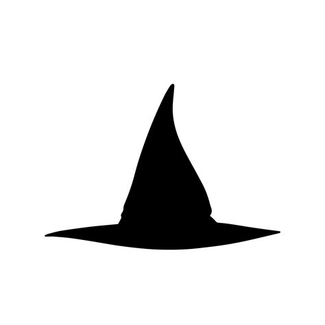 Witch hat silhouette isolated on white background. Halloween decor silhouette. Vector ...