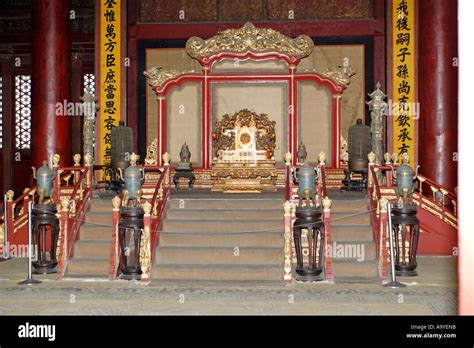 The Dragon Throne Room in the Forbidden City in Beijing China Stock ...