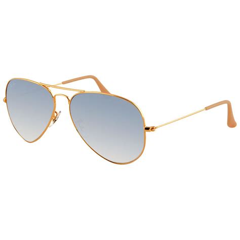 Ray-Ban RB3025-001-3F Aviator Sunglasses Gold Frame Light Blue Gradient ...