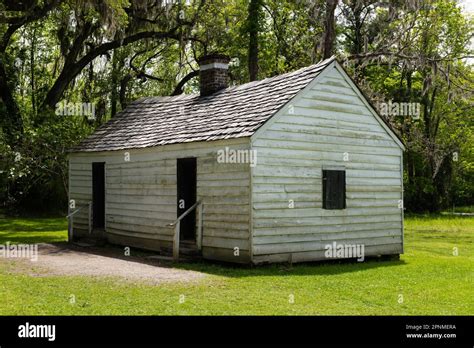 Charleston, South Carolina, USA - April 10, 2023: Slave Cabin at the historic Magnolia ...