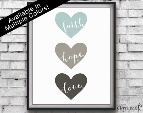 Faith Hope and Love Wall Art - Etsy