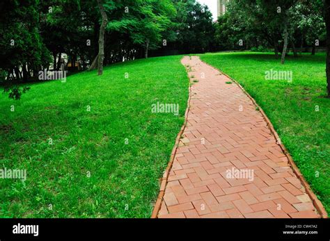 Winding Path through a Peaceful Green Garden Stock Photo - Alamy