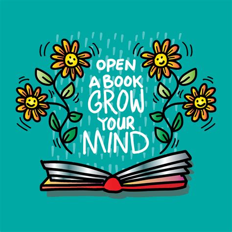 Open a book grow your mind, hand lettering. 20144462 Vector Art at Vecteezy